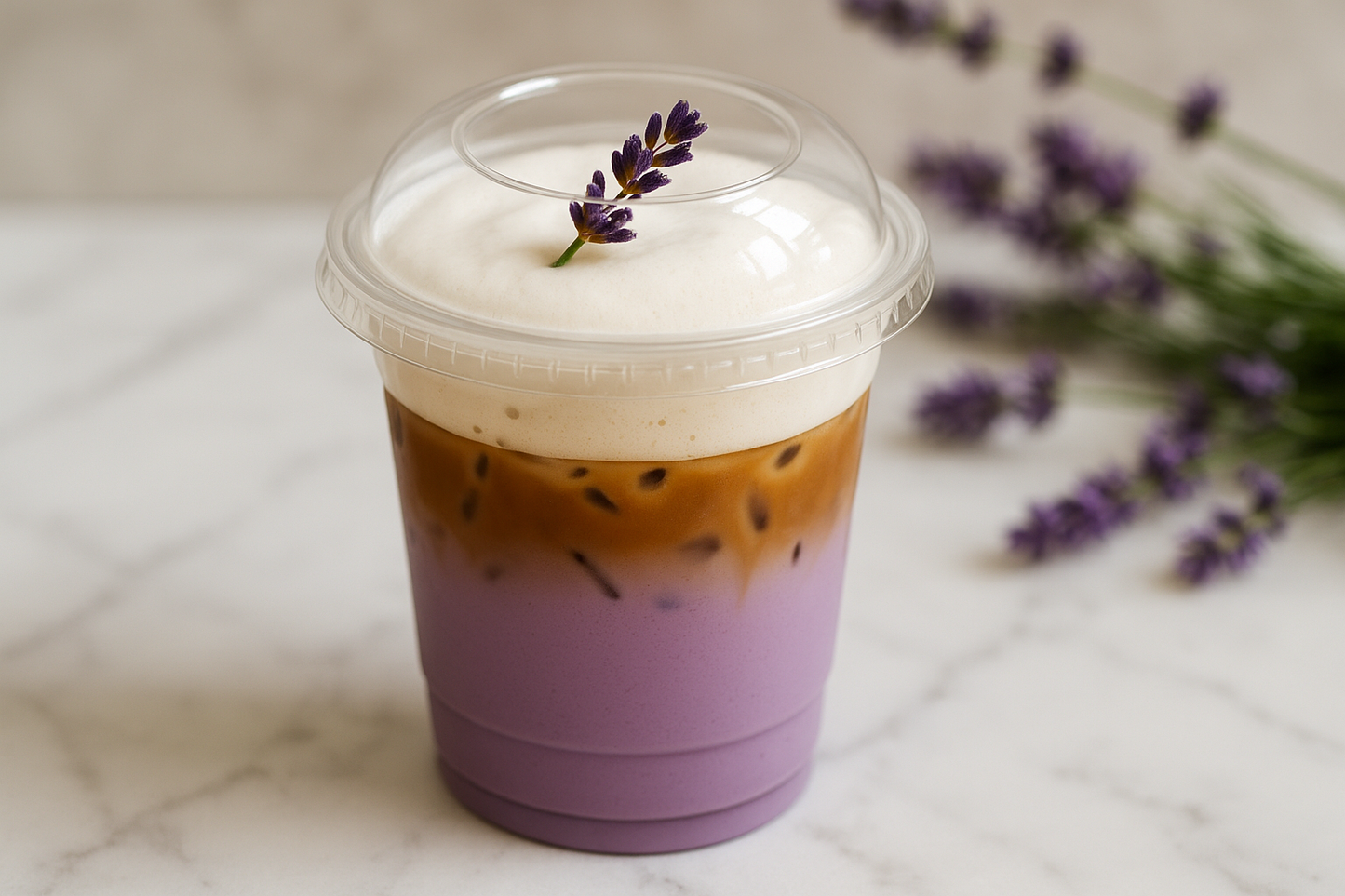 Lavender Latte in Plastic Cup